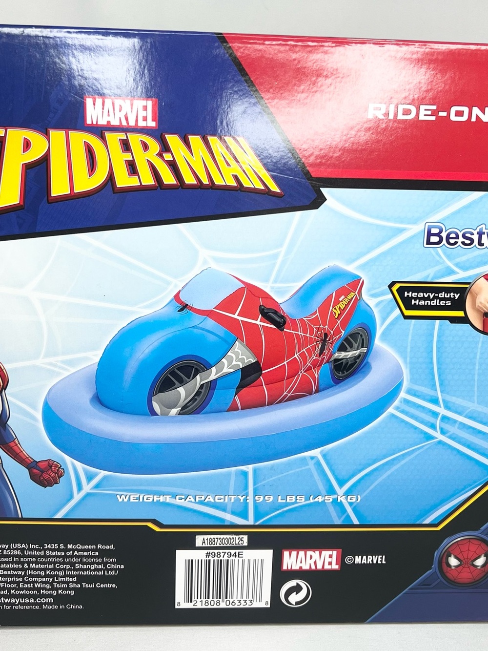 Bestway Marvel Spider-Man Motorcycle Inflatable Ride-On Pool Float - Picture 2 of 2